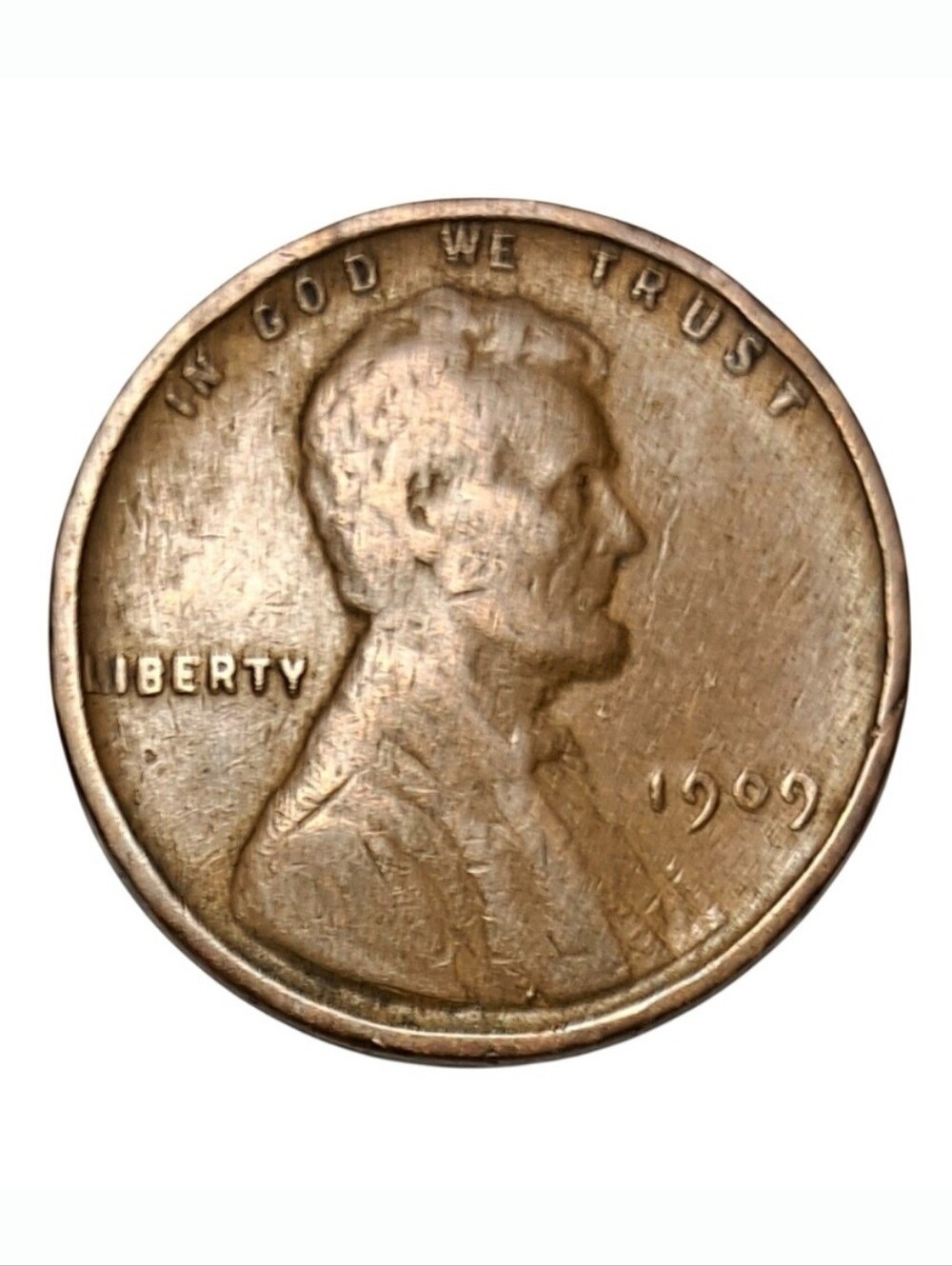 1909 V.D.B WHEAT LJNCOLN PENNY